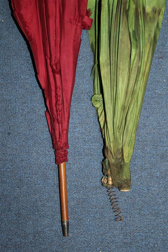 A Victorian ivory topped walking cane, largest 36.5in. (4)